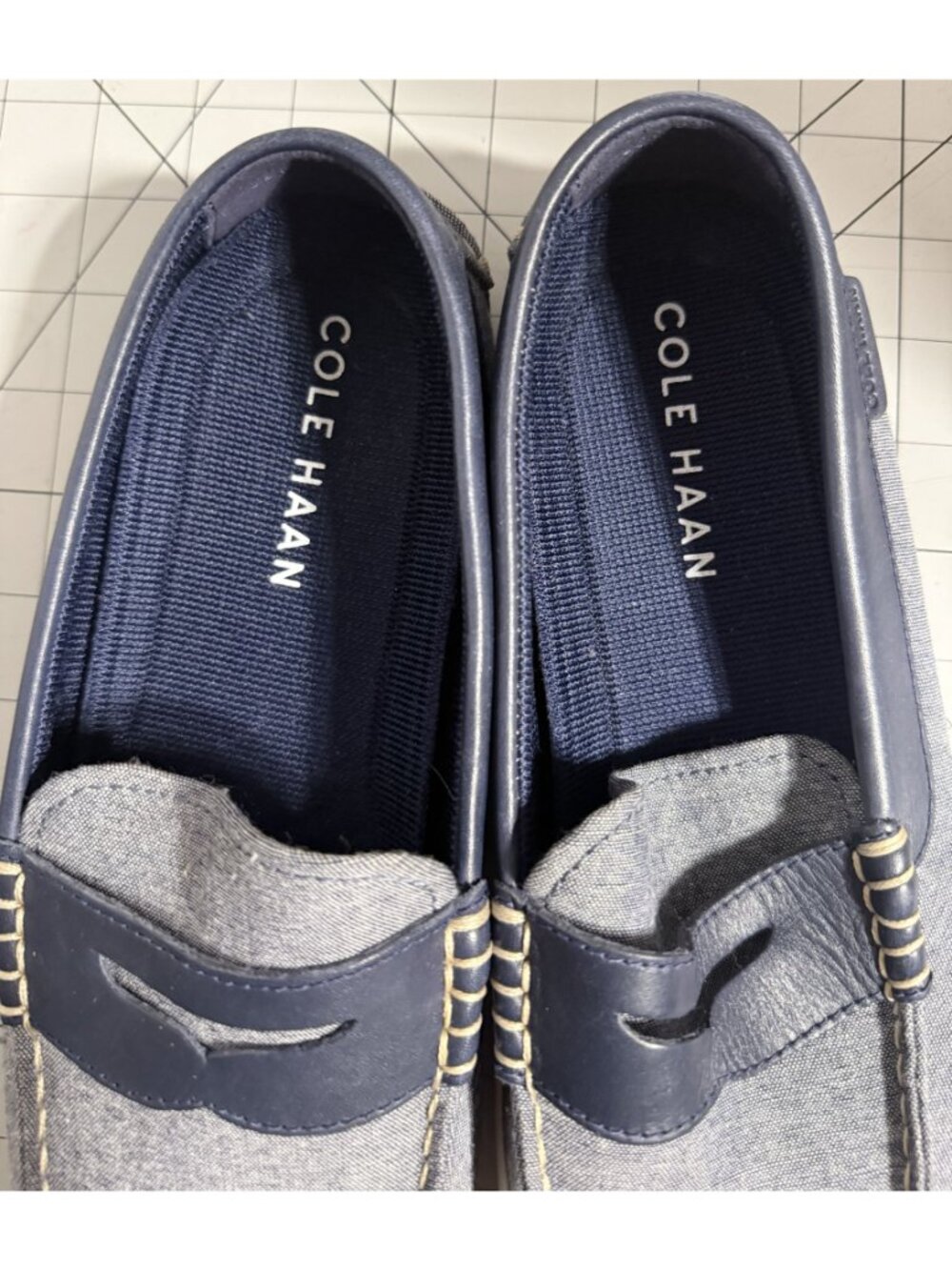 Cole Haan Blue Suede Penny Loafers Men's Size 9M C32175 - Picture 5 of 8